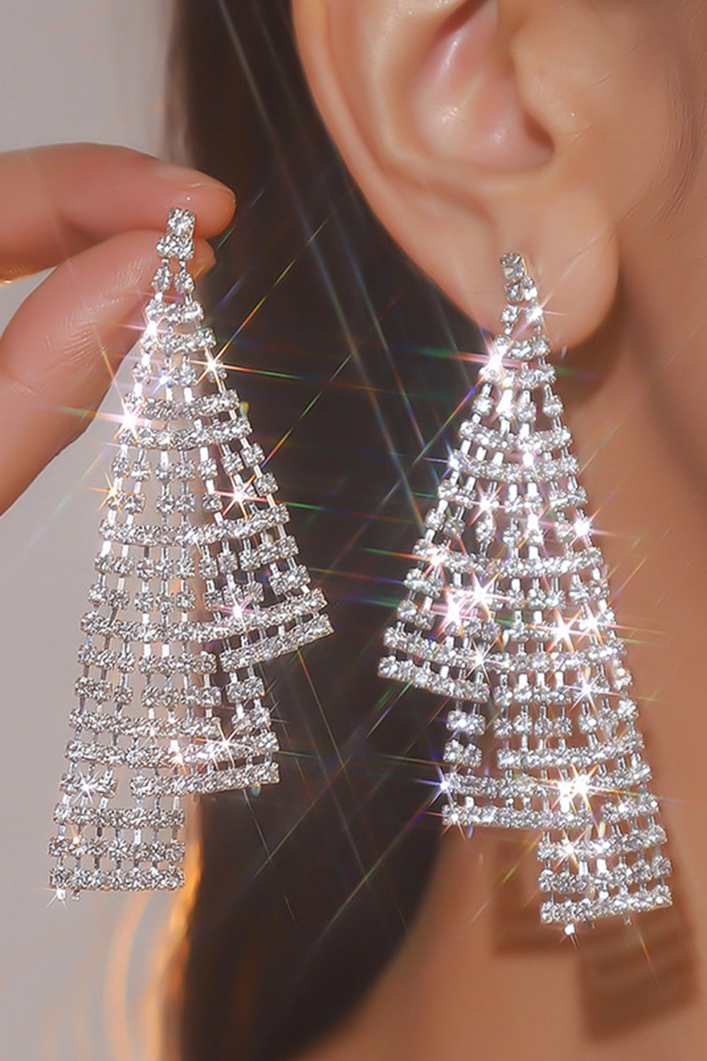 Boucles d’oreilles argent strass