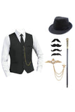 Gilet noir pour homme avec ensemble d’accessoires