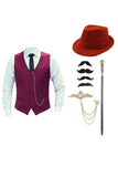 Gilet noir pour homme avec ensemble d’accessoires