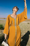 Manches longues vert foncé Maxi Caftan Marocain