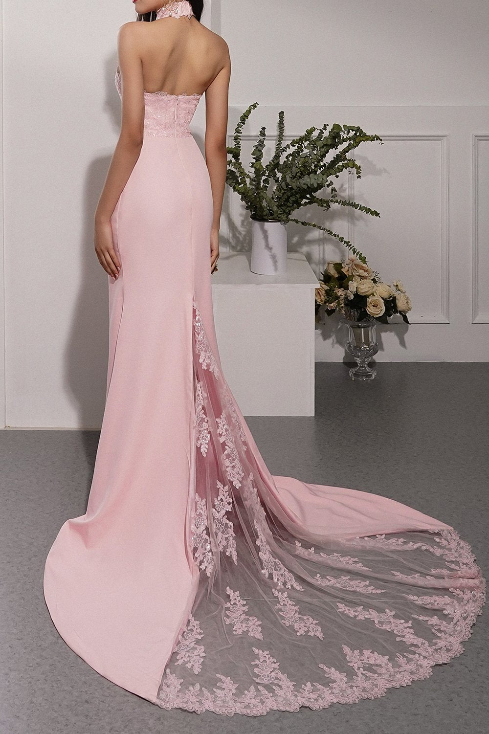 Robe de demoiselle d'honneur sirène rose