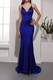 Robe de soirée en satin bleu royal
