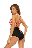 Plaid Halter Maillot de bain deux pièces