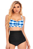 Plaid Halter Maillot de bain deux pièces