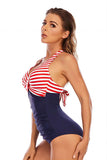 Maillot de bain Rayures Halter One Piece