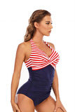 Maillot de bain Rayures Halter One Piece