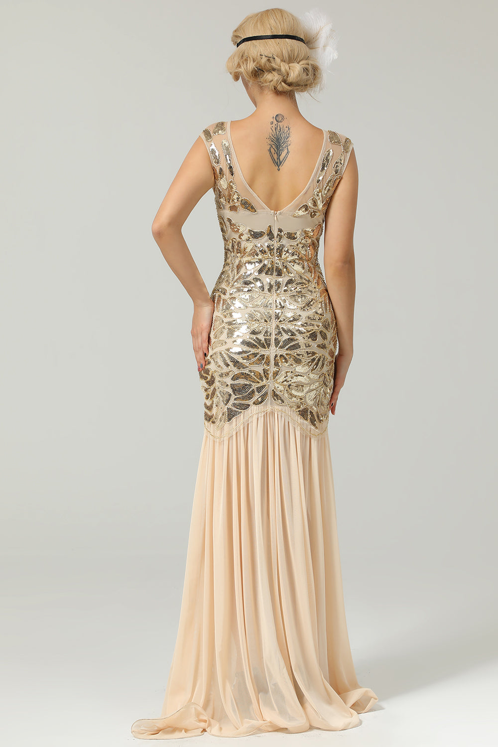 Rétro Robe de Soirée Années 20 A Paillettes