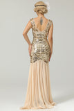 Rétro Robe de Soirée Années 20 A Paillettes
