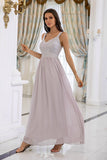Robe de bal À paillettes grise a-line