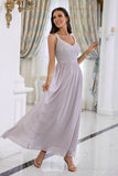 Robe de bal À paillettes grise a-line