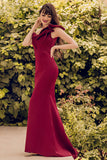 Une épaule Sirène Bourgogne Robe de bal