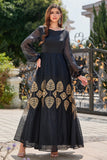 Noir Bateau Neck Robe Mère de La Mariée