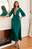 Robe de mère de la mariée vert émeraude avec appliques