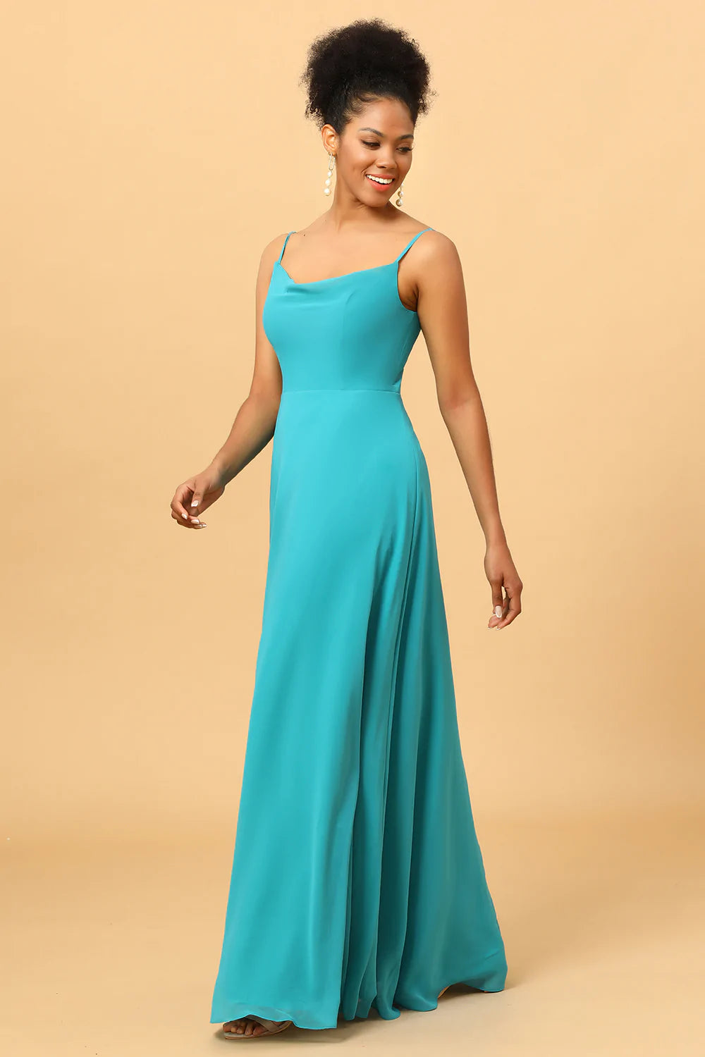 Spaghetti Straps Chiffon Jade Bridesmaid Robe