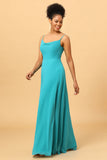Spaghetti Straps Chiffon Jade Bridesmaid Robe