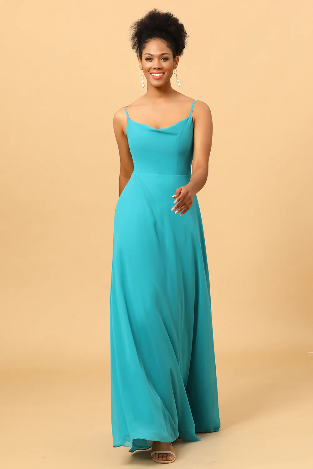 Spaghetti Straps Chiffon Jade Bridesmaid Robe