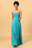 Spaghetti Straps Chiffon Jade Bridesmaid Robe