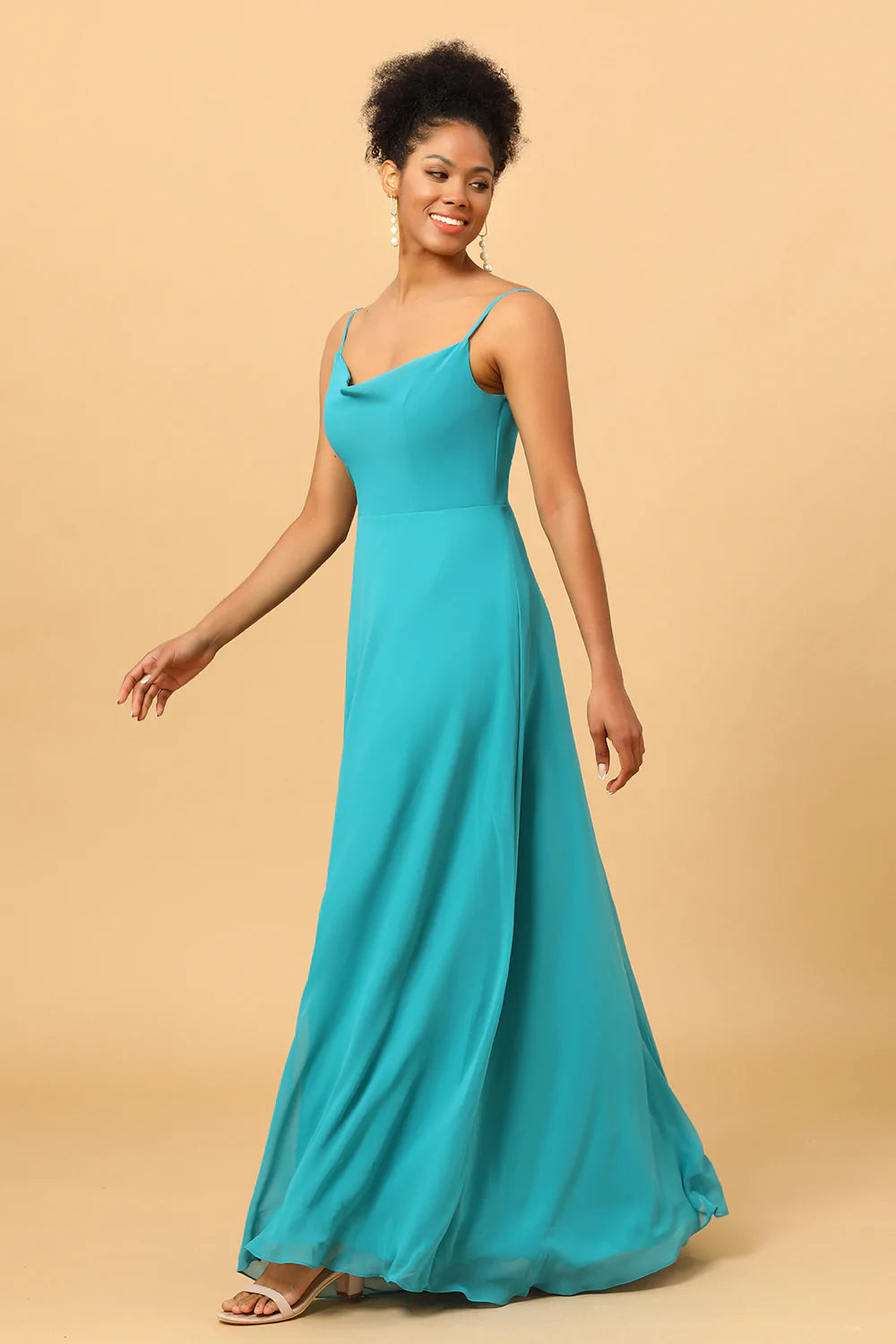 Spaghetti Straps Chiffon Jade Bridesmaid Robe