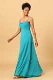 Spaghetti Straps Chiffon Jade Bridesmaid Robe