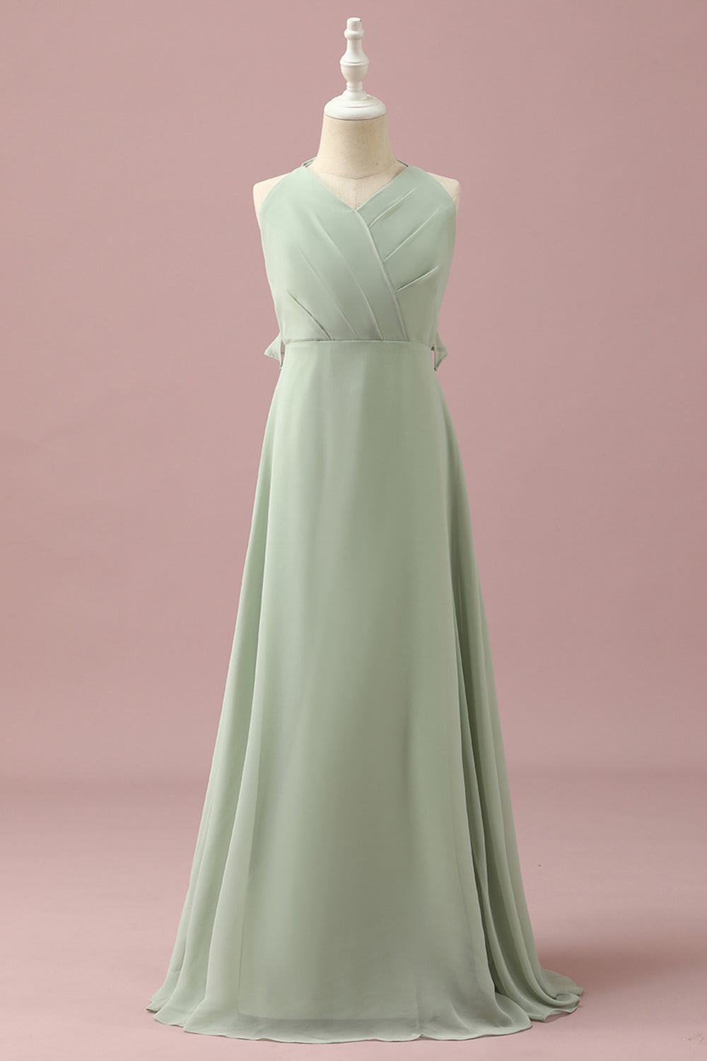 Robe de demoiselle d’honneur junior Sage Halter Chiffon A-Line