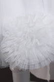 Blush High Low Flower Girl Robe avec fleurs