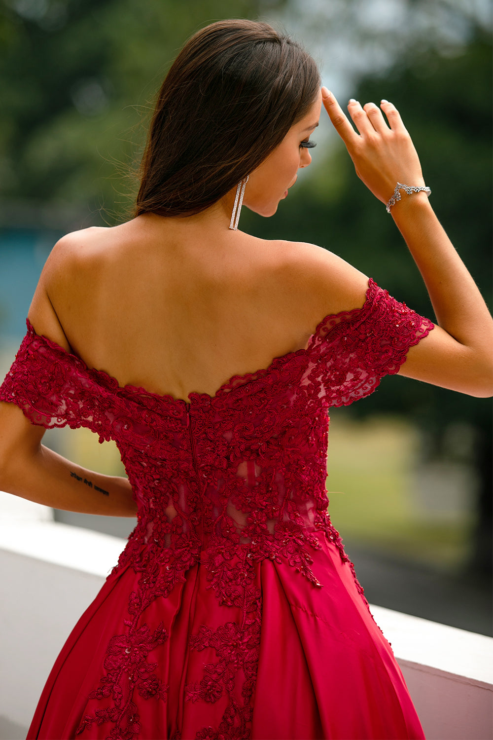 Robe de bal longue rouge