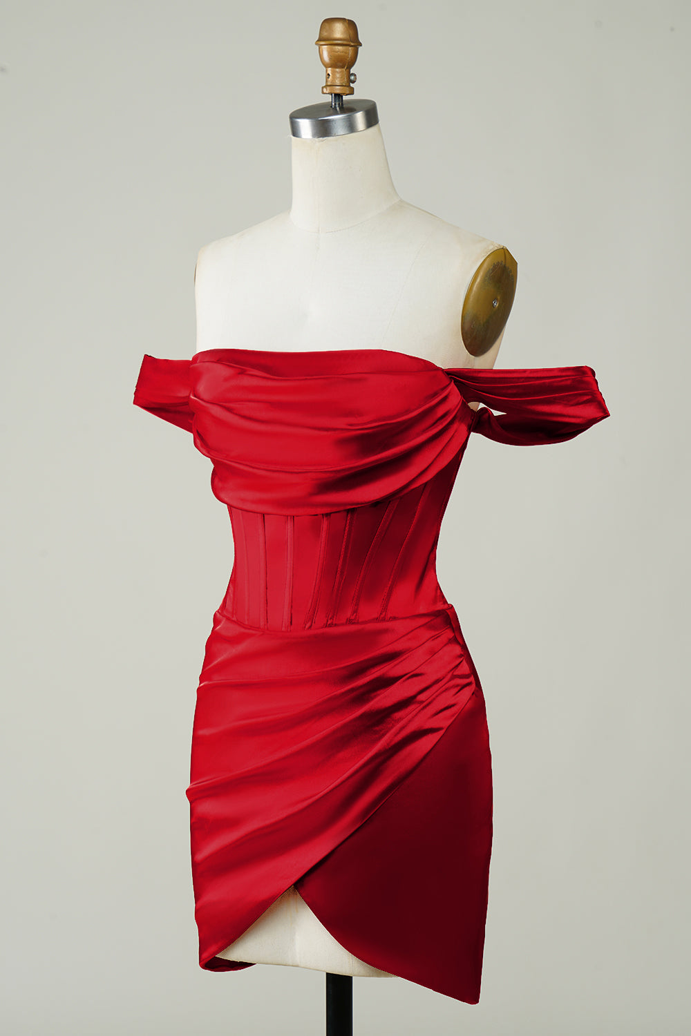 Rouge de l’épaule Asymétrique Serré Robe courte de cocktail