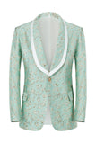 Mint Shawl Lapel One Button Jacquard Men’s Prom Suits