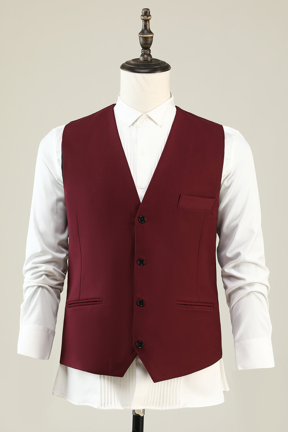 Burgundy Peak Lapel 3 pièces Costumes de soirée pour hommes