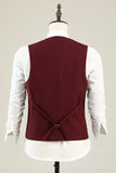 Burgundy Peak Lapel 3 pièces Costumes de soirée pour hommes