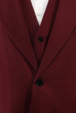 Burgundy Peak Lapel 3 pièces Costumes de soirée pour hommes