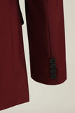 Burgundy Peak Lapel 3 pièces Costumes de soirée pour hommes