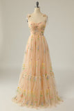 Broderie Champagne Robe Longue Prom