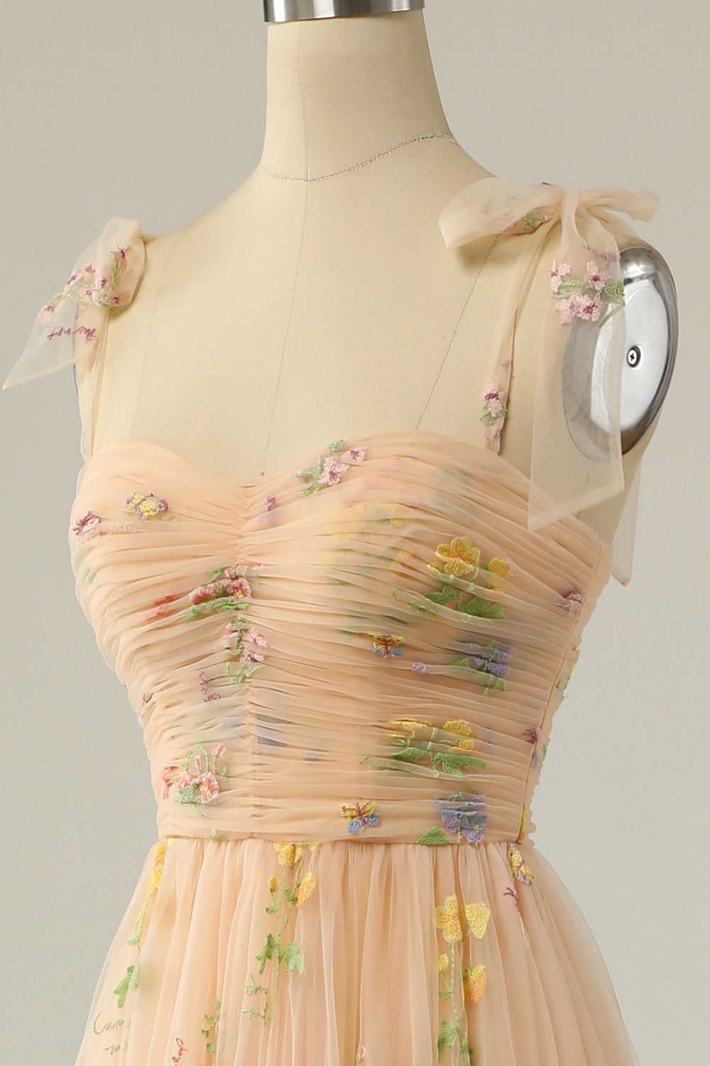 Broderie Champagne Robe Longue Prom