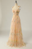 Broderie Champagne Robe Longue Prom