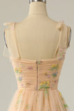 Broderie Champagne Robe Longue Prom