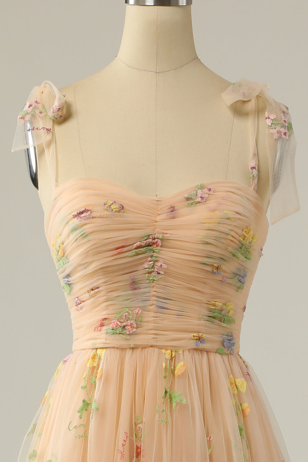Broderie Champagne Robe Longue Prom