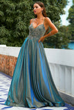 Robe de bal longue à bretelles grise