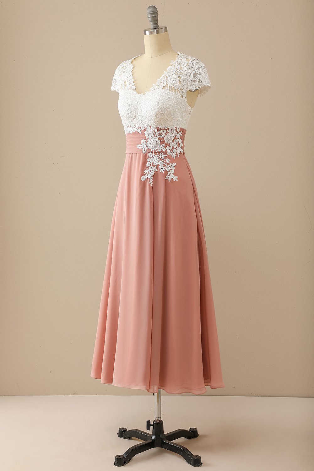 Robe Mère de Mariée Manches Courtes