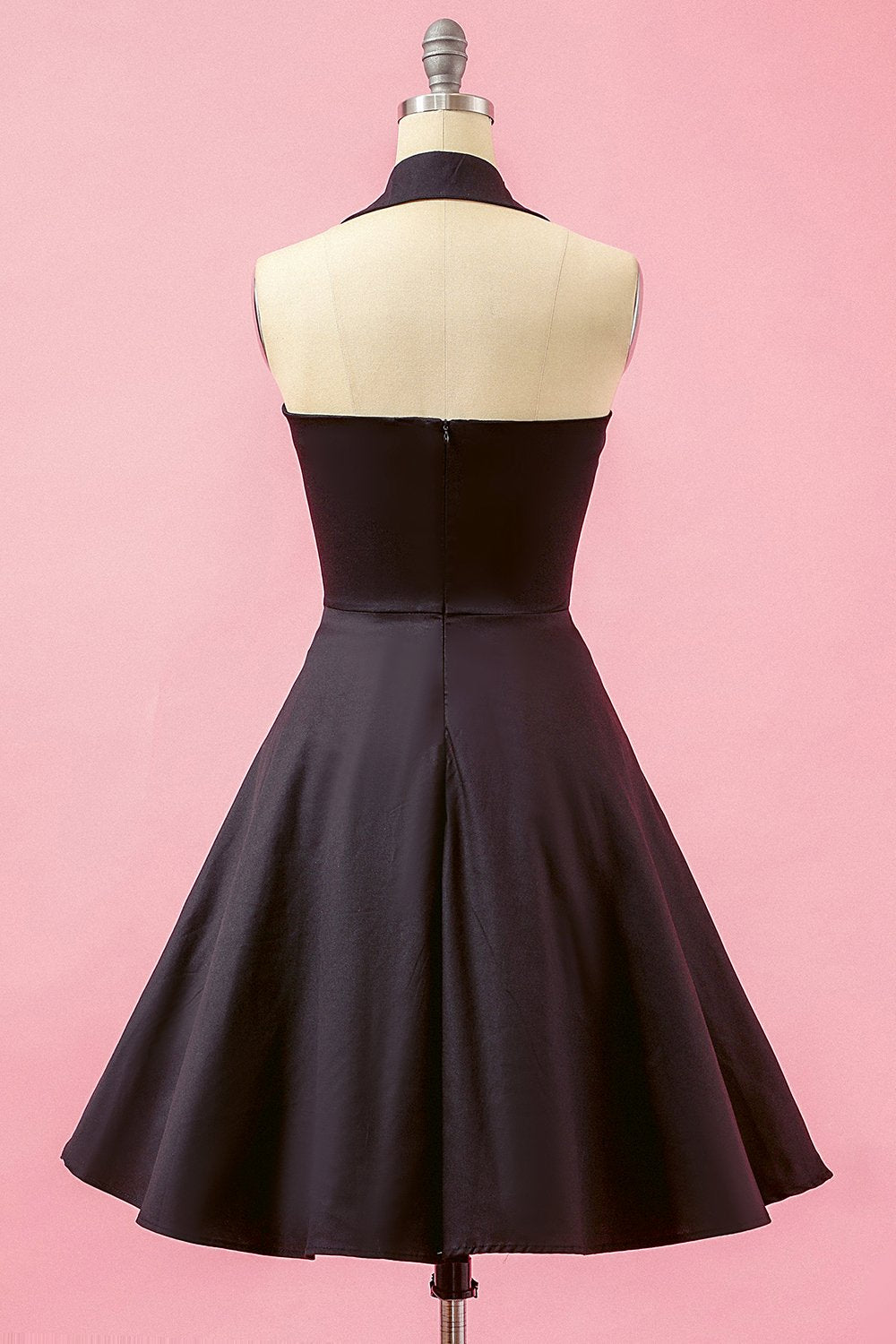 Robe de Soirée Patchwork Noire à Col en V
