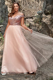 Une ligne de la robe de bal Shoulder Blush Plus