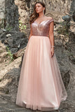 Une ligne de la robe de bal Shoulder Blush Plus