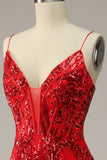 Une ligne Spaghetti Straps Burgundy Plus Size Prom Dress avec Criss Cross Back