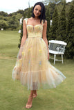 Robe de soirée longue champagne avec broderie