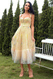 Robe de soirée longue champagne avec broderie