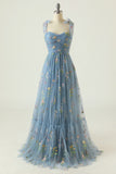 Broderie Champagne Robe Longue Prom