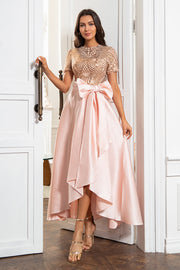 Robe Blush Mère de la Mariée avec Paillettes