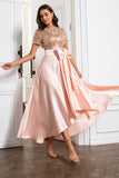 Robe Blush Mère de la Mariée avec Paillettes