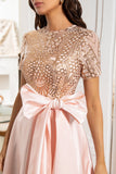 Robe Blush Mère de la Mariée avec Paillettes
