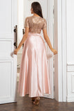 Robe Blush Mère de la Mariée avec Paillettes